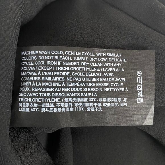 Theory Wide Leg Crepe Drawstring Pants Womens Small Black Lightweight Lined NWOT - Picture 10 of 16